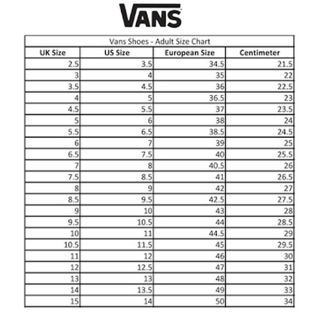 vans old size chart Off 78% www.ozdemirkonut.com.tr