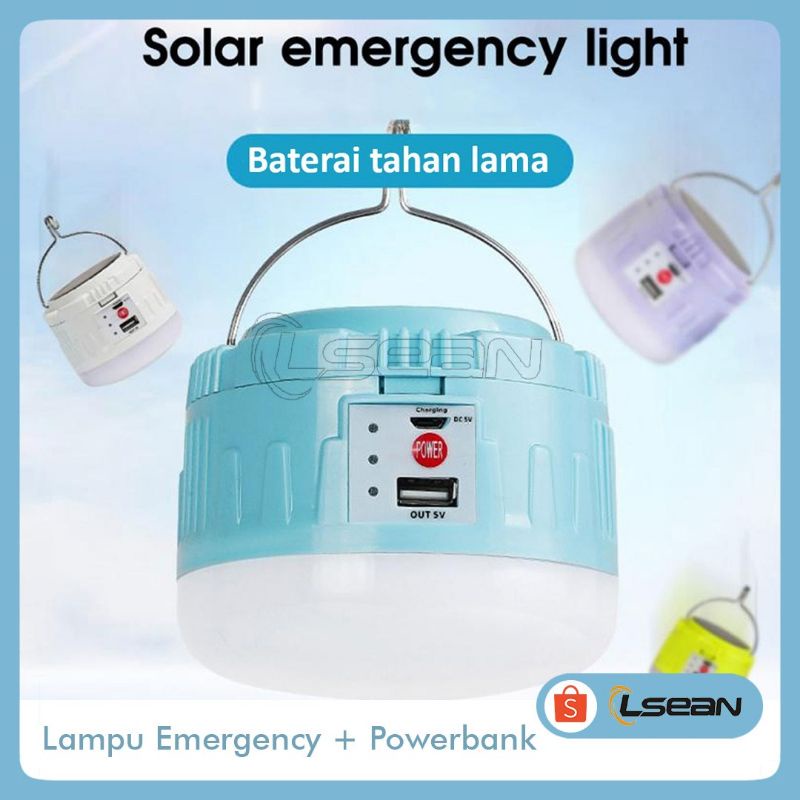 LAMPU EMERGENCY LED TENAGA SURYA /BISA UNTUK POWERBANK LAMPU CAMPING