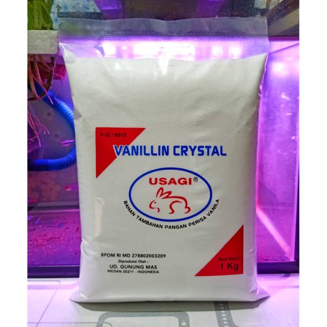 

Vanili Bubuk Crystal Usagi (1Kg), Perisa Vanila Usagi, Vanili Powder, Vanillin Powder
