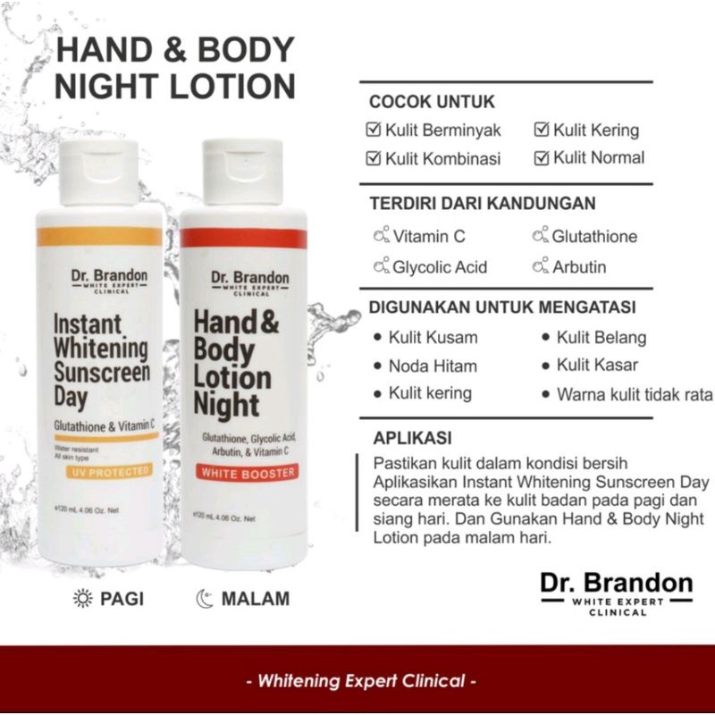 Dr. Brandon Sunscreen Siang/Hand &amp; Body Lotion Night