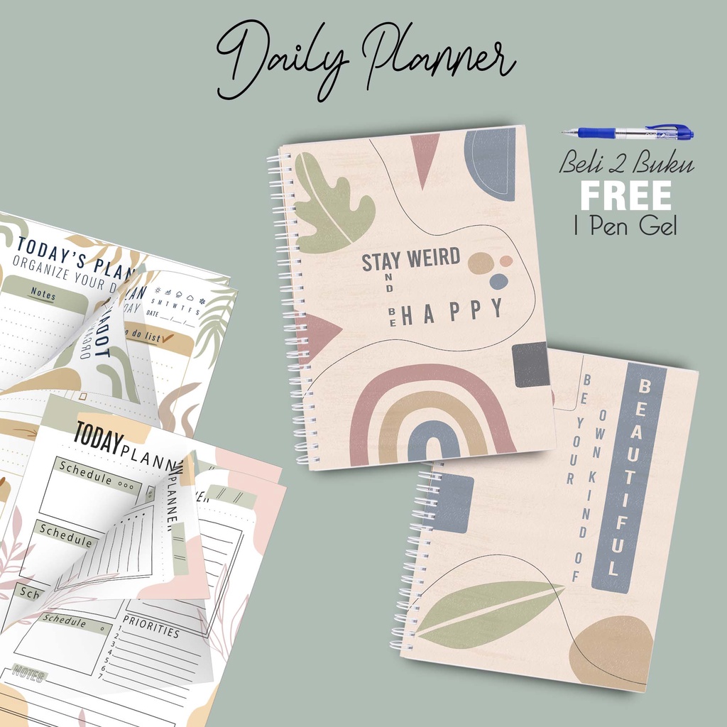 

Hanabi Daily Planner Note Book A5 Beli 2pcs Gratis Pulpen BCB06