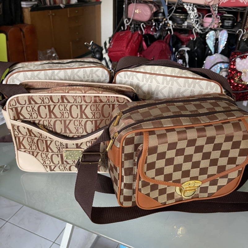 [DEFECT SALE] Tas Selempang Pria Wanita Import Kanvas Kulit Sintetis Tanggulangin Unisex Michael Kor