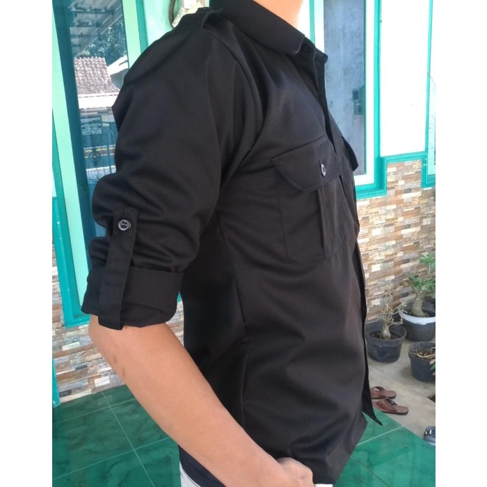 KEMEJA PDL PDH PRIA WANITA BNI BUMN, NET TV, BAJU SERAGAM POLOS HITAM