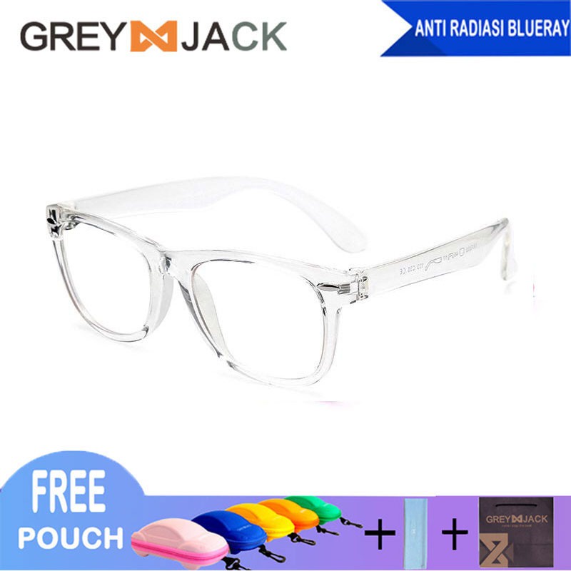 Grey Jack Kacamata Anak Antiradiasi Blueray Kotak Transparan Fashion Anak Perempuan dan Laki-laki New 802-T-C35 T