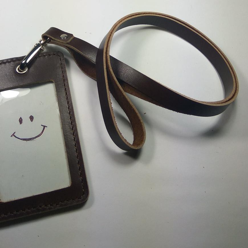 

Y윽 ⁂qga✧ gantungan ID card kulit asli warna coklat | id card holder name tag Y윽