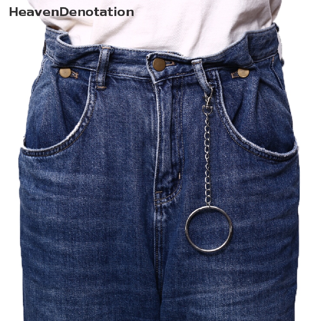 [HeavenDenotation] 20cm Long Metal Wallet Chain Belt Rock Hipster Pant Jean Keychains Big Ring Punk