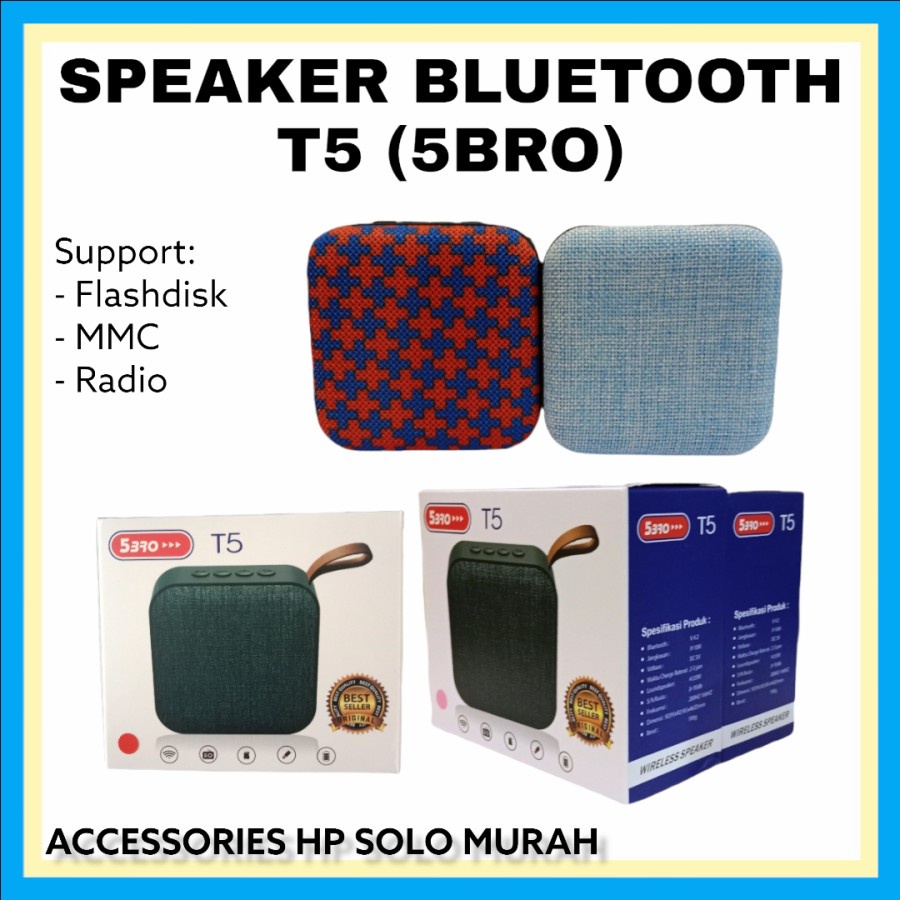 SPEAKER BLUETOOTH T5 (5BRO) MEGA BASS