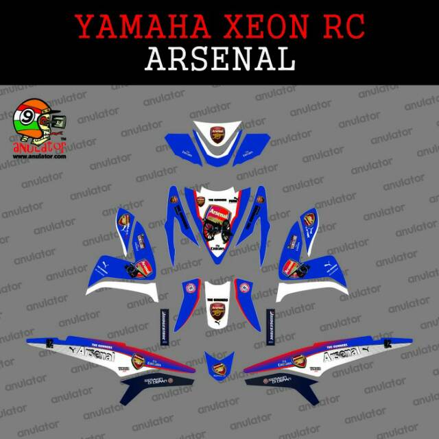 STRIPING STIKER YAMAHA XEON  LAMA RC ARSENAL BIRU