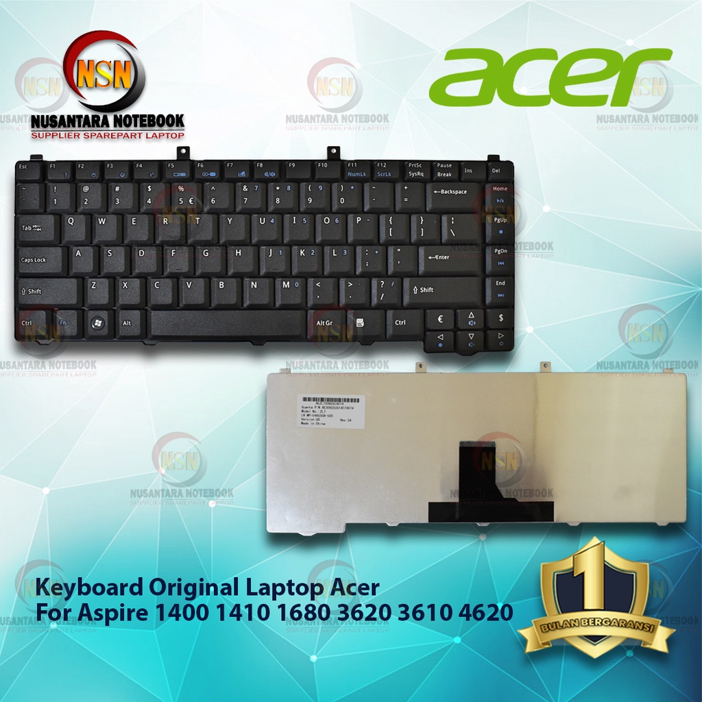 Keyboard Laptop Acer Aspire 1400 1410 1680 3620 3610 4620 Black