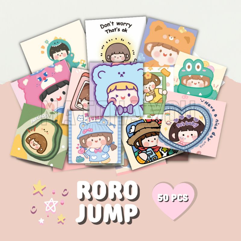 

[50Pcs] Sticker Pack RORO JUMP | Stiker Deco Freebies Gift Random