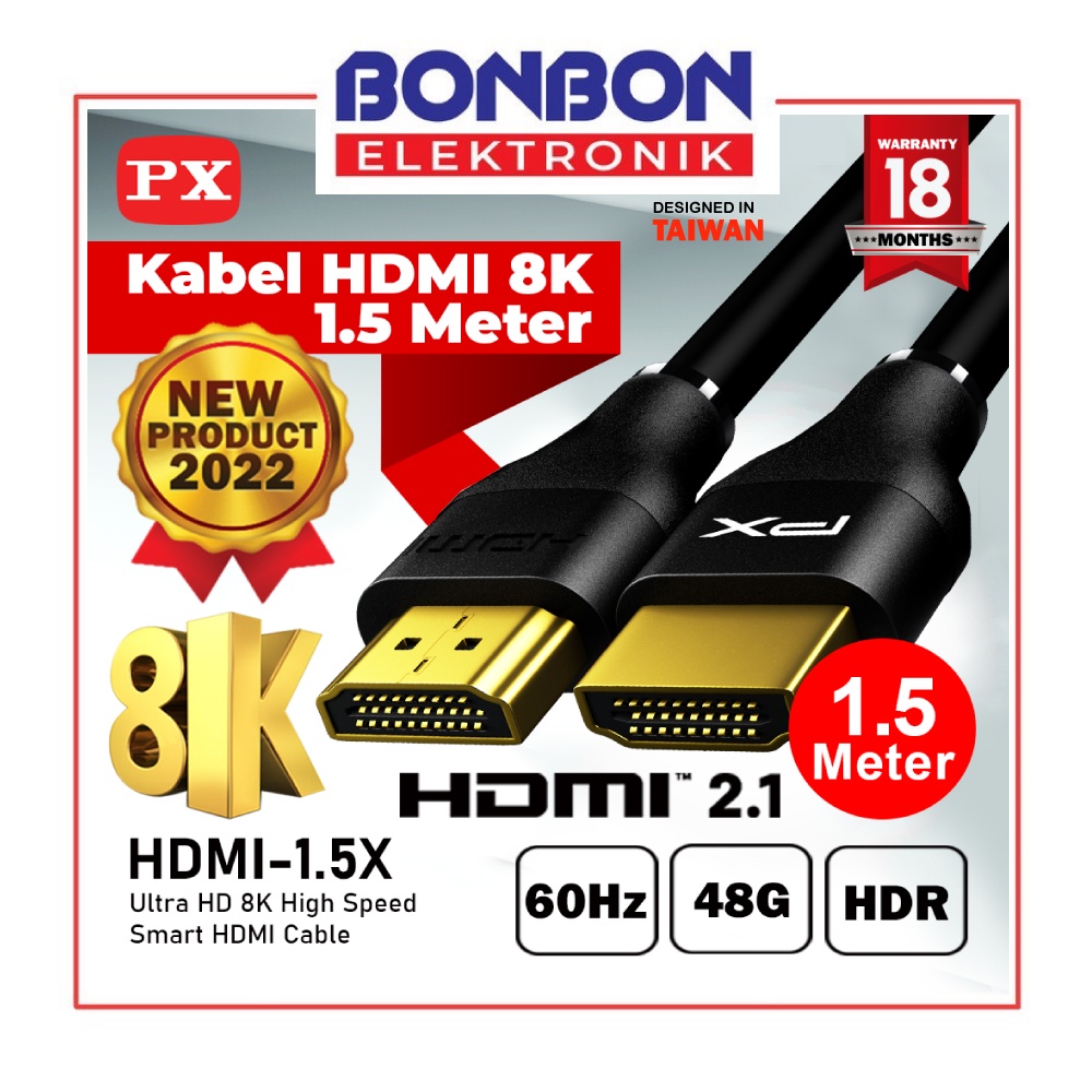 PX HDMI-1.5X Kabel HDMI 2.1 High Speed UHD 8K HDR HDMI Cable 1.5M