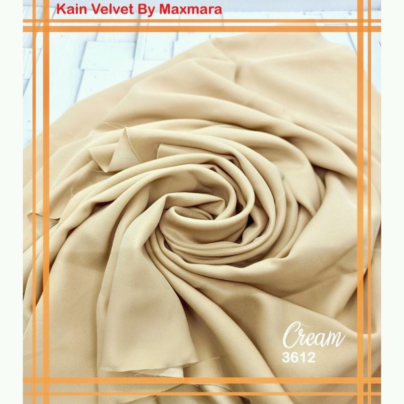 Bahan Multi Kain Satin saten Velvet maxmara Polos bridesmaid Meteran Super A Grade-3612 cream