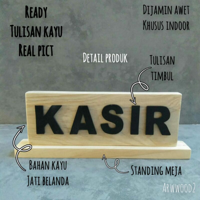 TULISAN KAYU KASIR HIASAN MEJA DEKORASI MEJA KASIR TULISAN KAYU KASIR HIASAN MEJA DEKORASI MEJA KASIR