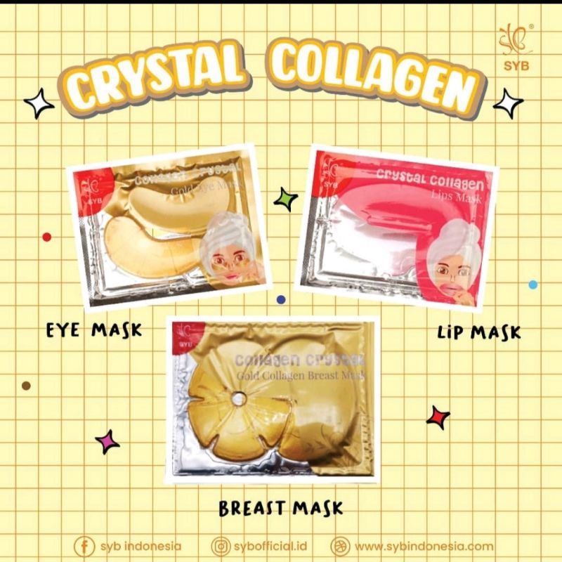 SYB Collagen Crystal Gold Eye Mask / masker mata / lip mask / masker bibir bpom / breast mask  /