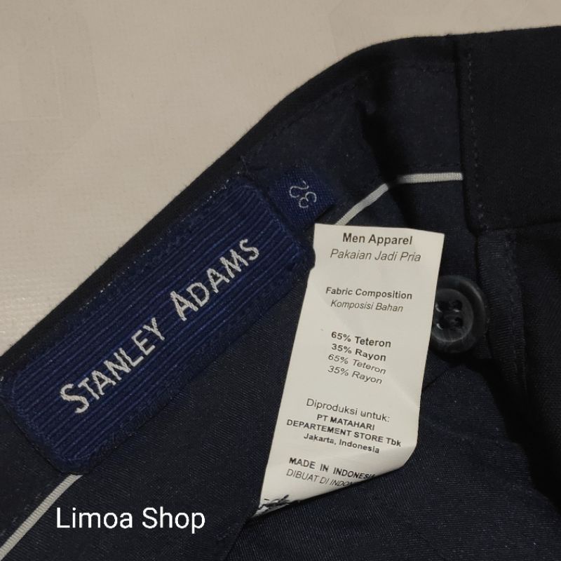 Celana Kerja Formal STANLEY ADAMS Regular Warna Biru Dongker SA 16