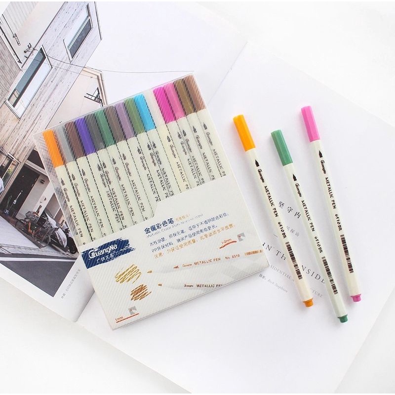 

GUANGNA METALIC BRUSH PEN 1 SET 15 COLORS (6510-15BR)