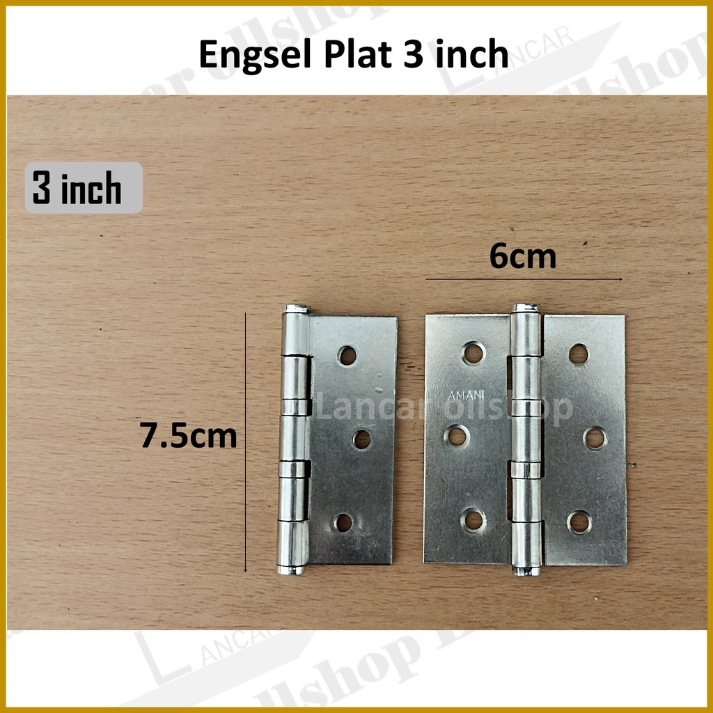 Engsel pintu / Engsel jendela plat 3 inch Putih / Engsel Pintu Rumah 3 baut