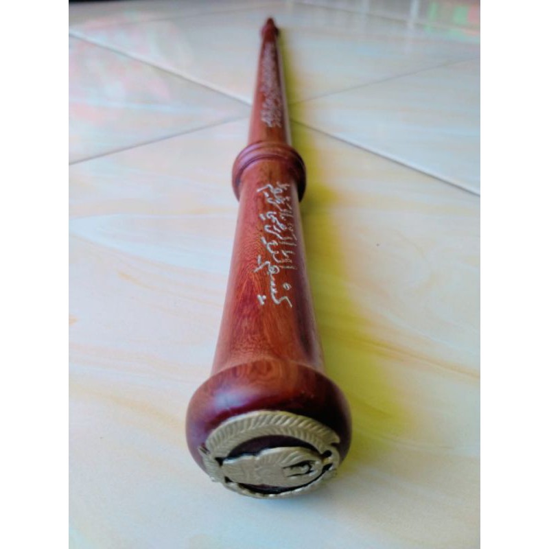 tongkat komando kayu nagasari ukir lafat/tongkat komando antik