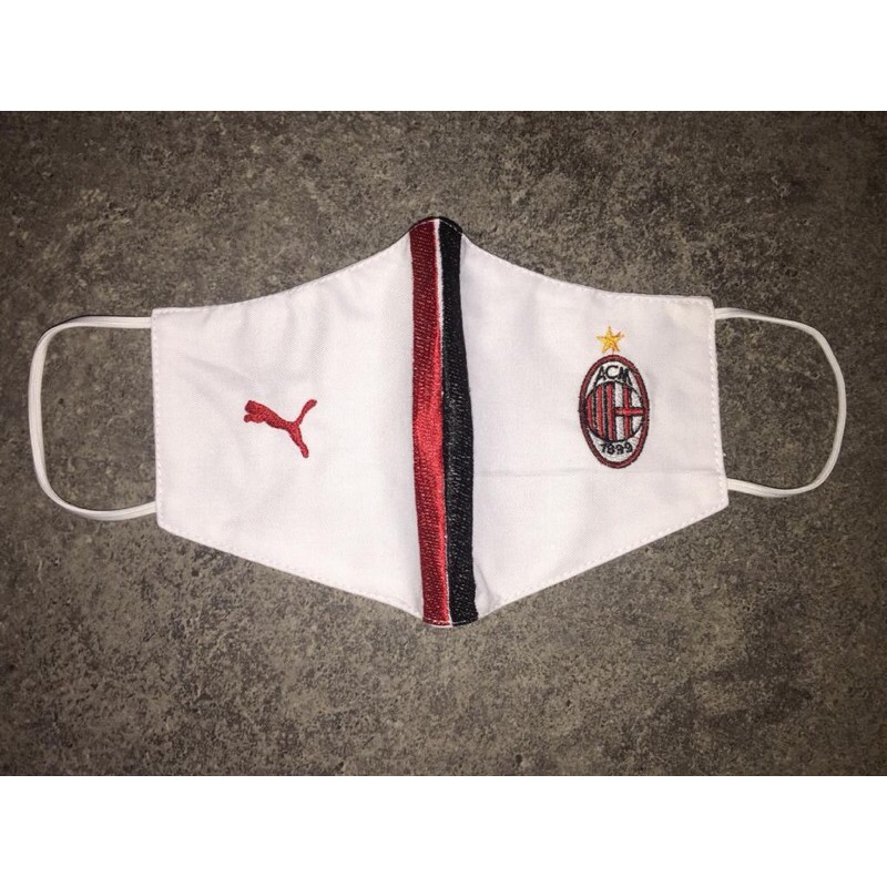 Masker Bordir Bola Milan Kain Katun 3 Ply