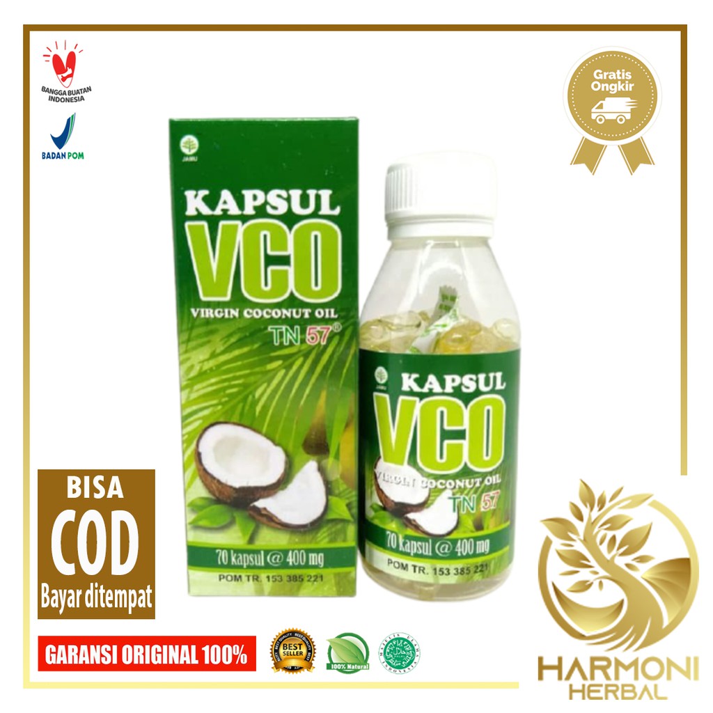 Virgin Coconut Oil VCO Capsule TN57 Herbal Alami 100 Kapsul