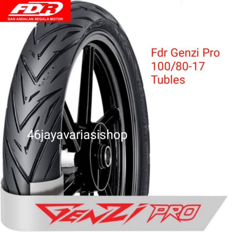 BAN LUAR TUBLES FDR GENZI PRO RING 17 UKURAN 100/80-17 BAN FDR 100 80 17 TUBELES