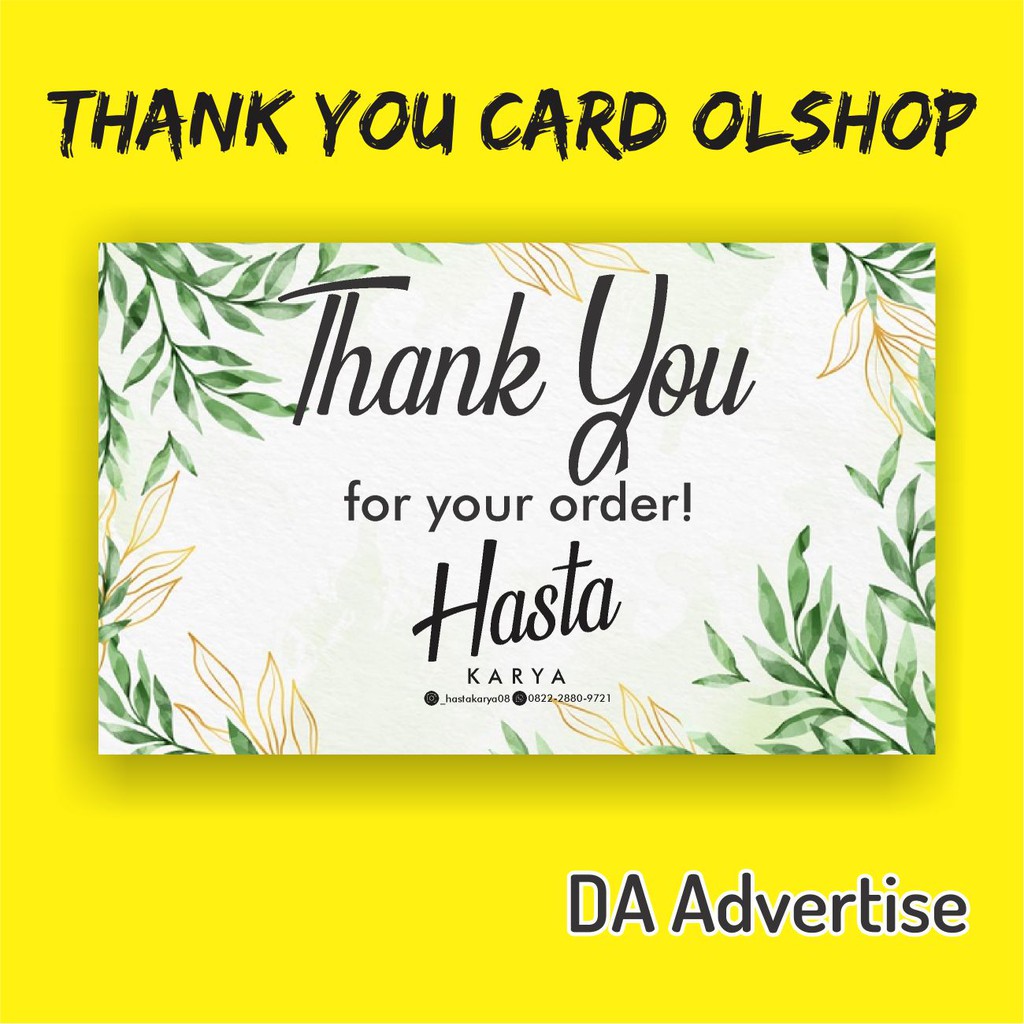 

THANK YOU CARD CUSTOME (Isi 100pcs)