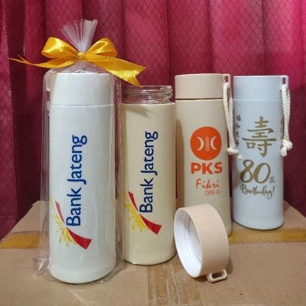 Souvenir botol kaktus kaca sablon Custom logo wedding kemas plastik