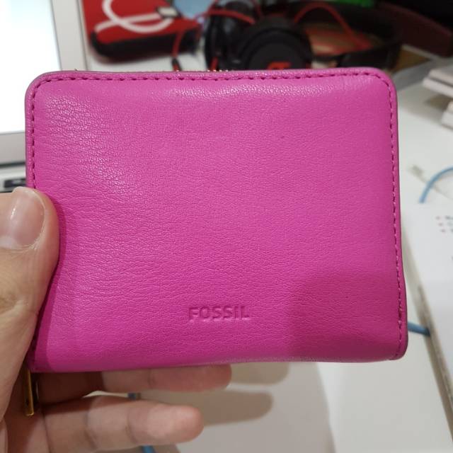 FOSSIL PINK SMALL WALLET EMMA HOT PINK