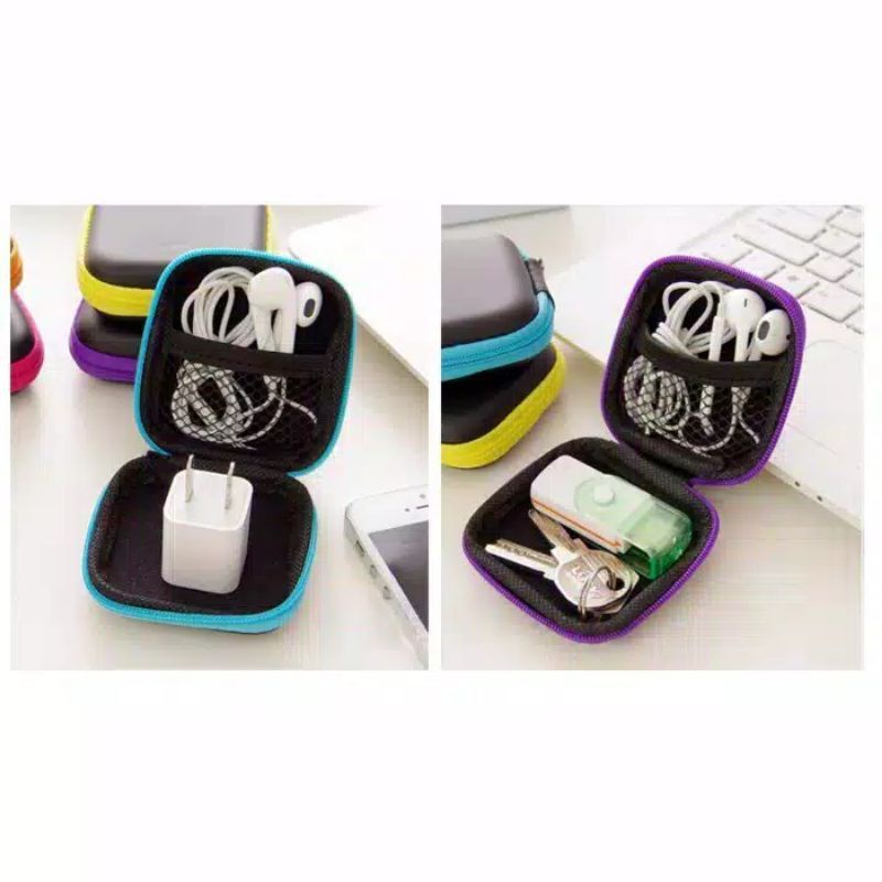 Medan Termurah Dompet petak Case headset Cable charge dompet koin