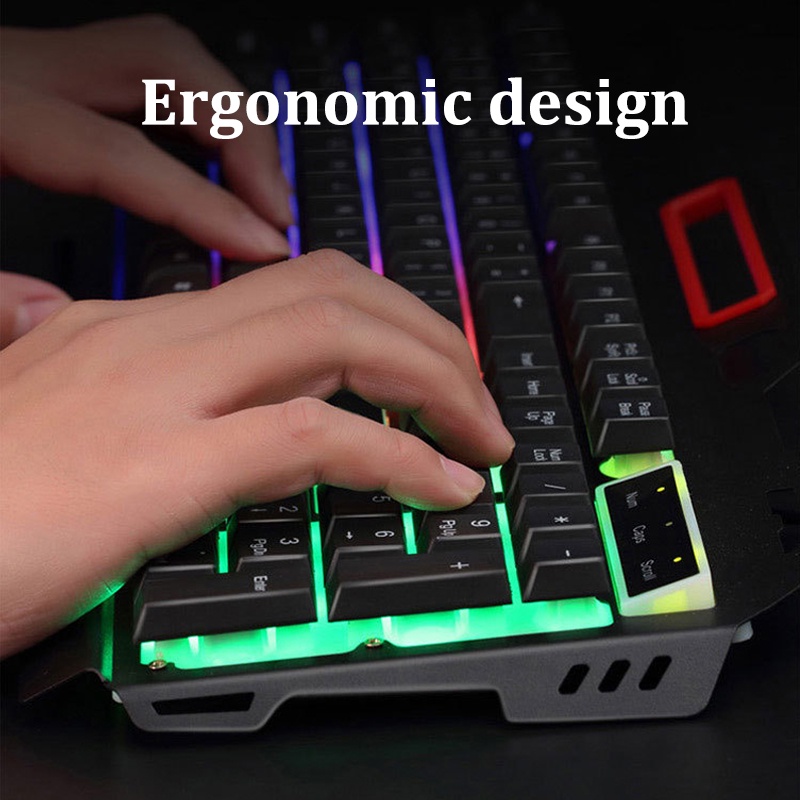 Gaming Keyboard and Mouse Set Colorful LED USB Wired Mechanical RGB Mouse Dan Keyboard CMK198