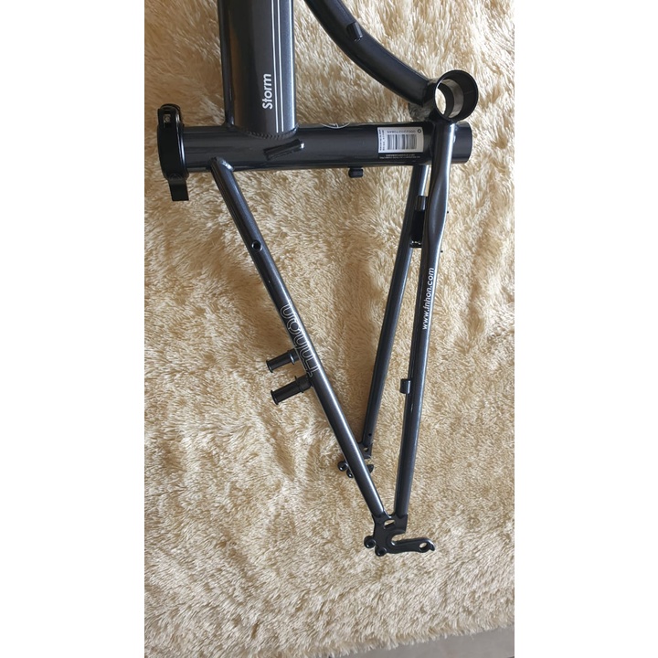 Frame Fork plus Handlepost Fnhon Storm V Brake 20 22 inch Warna ABU ABU Chromlly