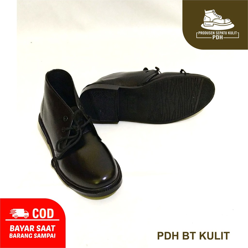 SEPATU PDH PRIA JATAH KULIT ASLI TALI SEPATU DINAS POLISI TNI SATPAM SECURITY