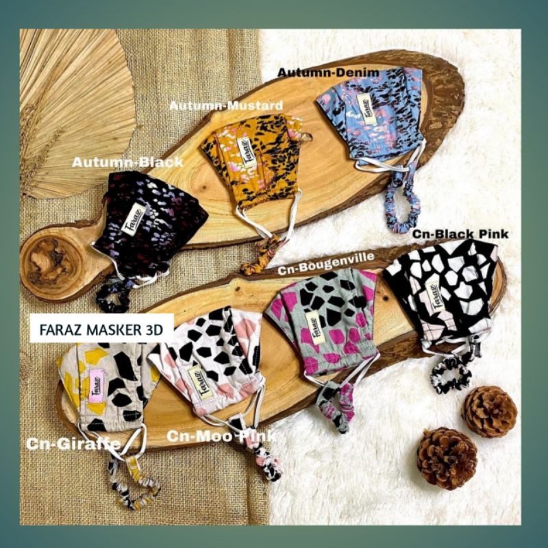 FARAZ masker hijab 3D/masker free konektor/masker hijab konektor/masker 3D candy