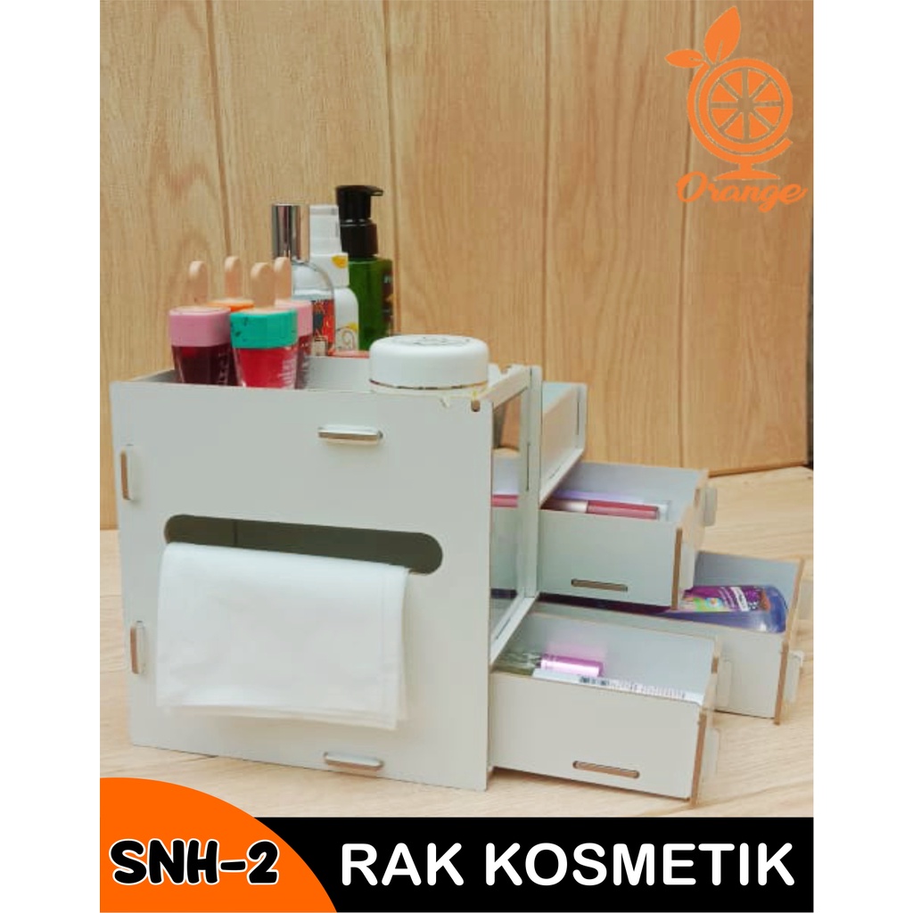 Rak Kosmetik Mini Bahan Kayu Tempat Kosmetik Storage Mini Rak Serbaguna WD