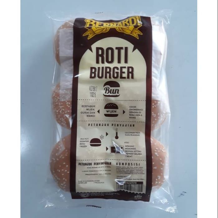 BERNARDI ROTI BURGER WIJEN ( 6 PCS ) 50gr