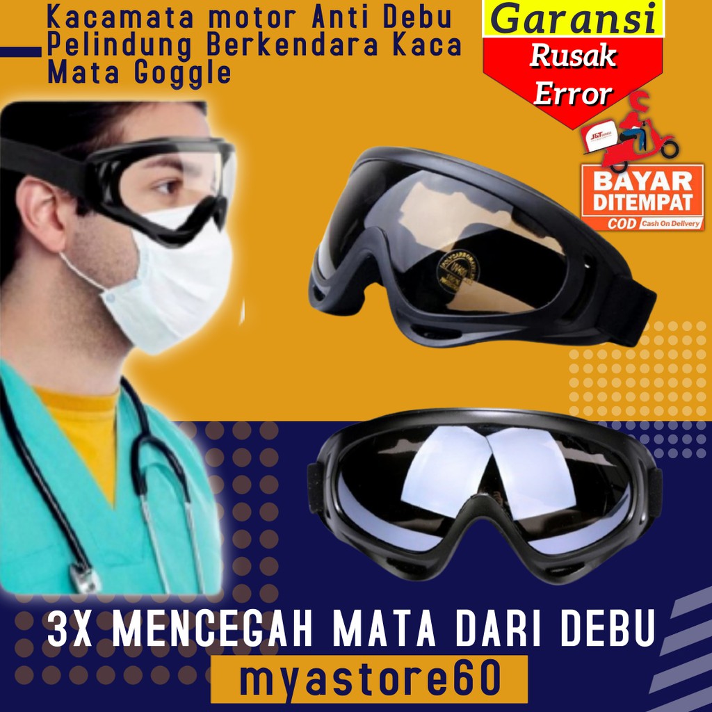 Kacamata motor Anti Debu Pelindung Berkendara Kaca Mata Goggle Aksesoris Variasi Pengandara Motor