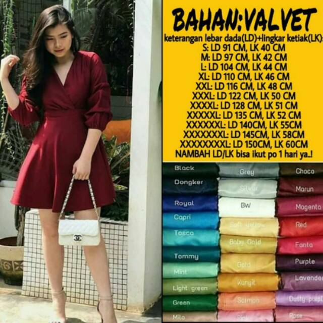 Mini dress aho wanita jumbo bigsize ld 150