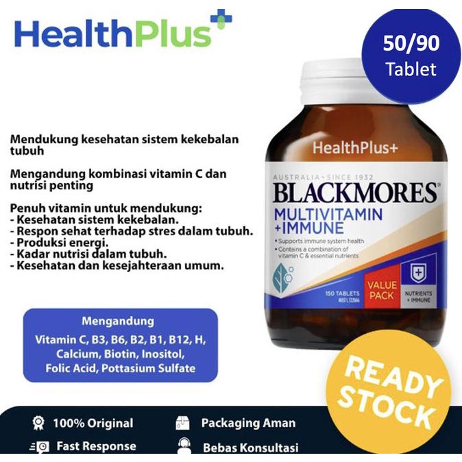 Blackmores Multivitamin + Immune Exclusive (150 Tablet) - HealthPlus+ - 90 Tablet Lc