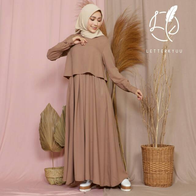 Eres Croptop dress simple lucu gamis busana muslim wanita hijab dress kuliah ngantor daily