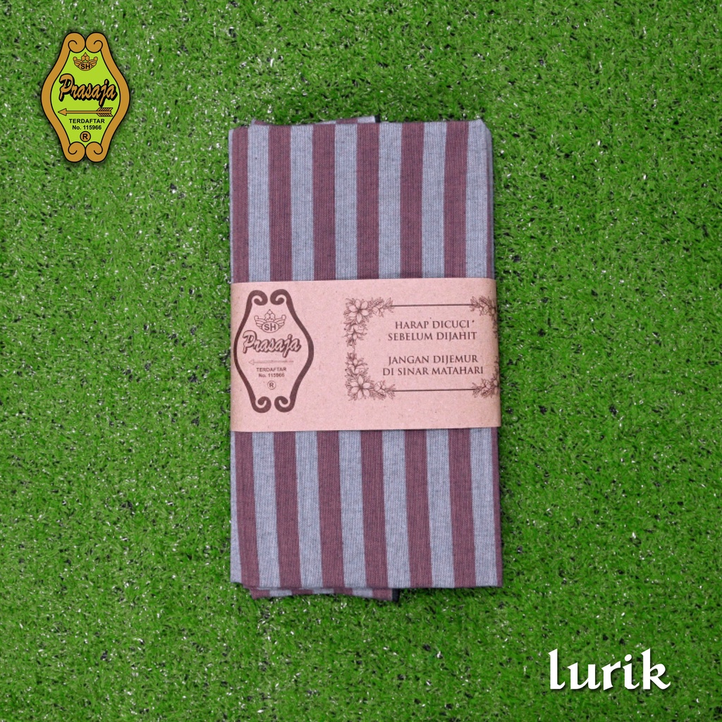 kebaya wanita Lurik Prasojo Garis Blok Abu Pink