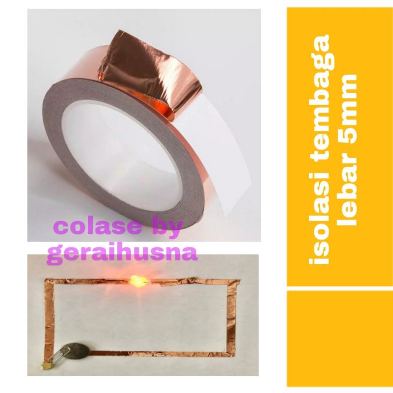 

isolasi tembaga copper tape pengganti PCB praktikum elektronik rangkaian diy led lamp circuit board