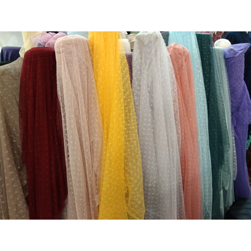 bahan/ kain tille dot