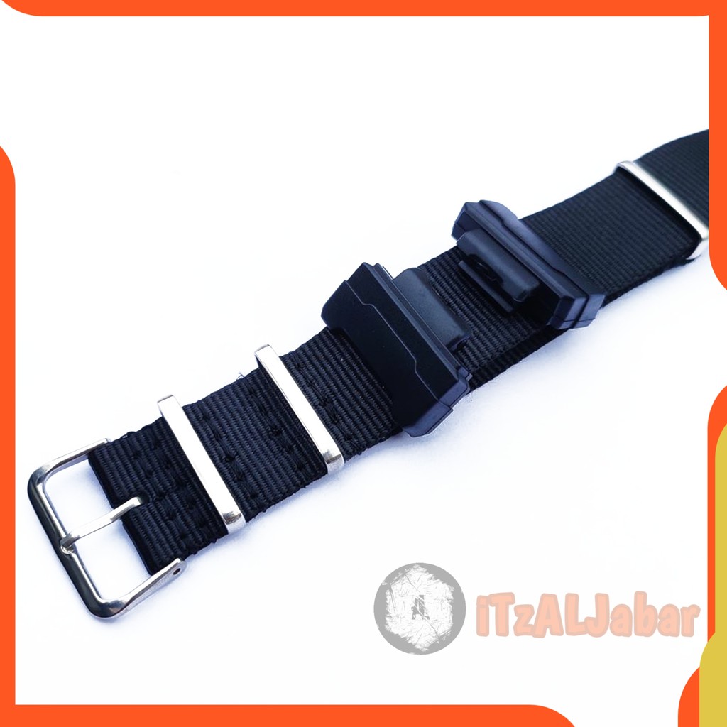 Tali jam tangan Casio G shock Nylon Nato strap Adapter - Hitam