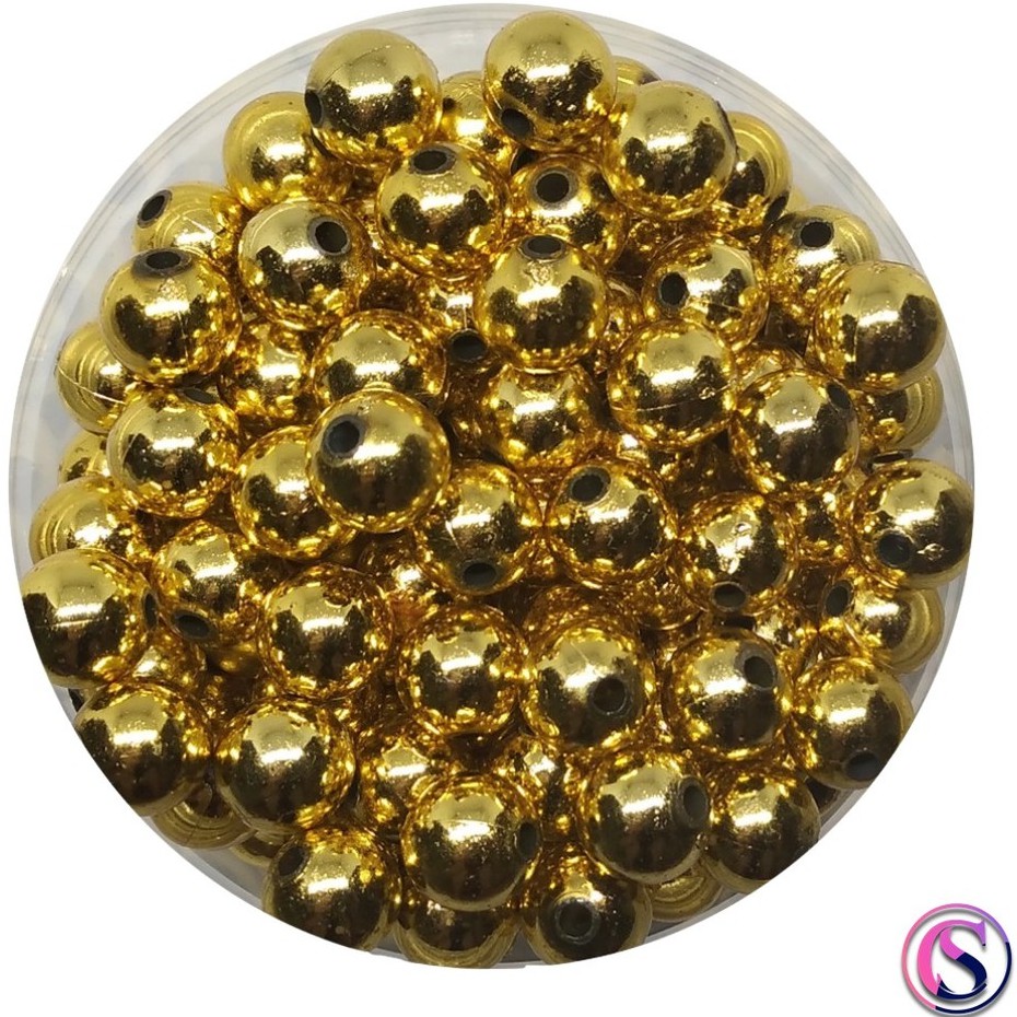 [450 gram] Manik / mote bulat emas / perak 3mm, 4mm, 5mm, 6mm, 8mm, 10mm, 12mm