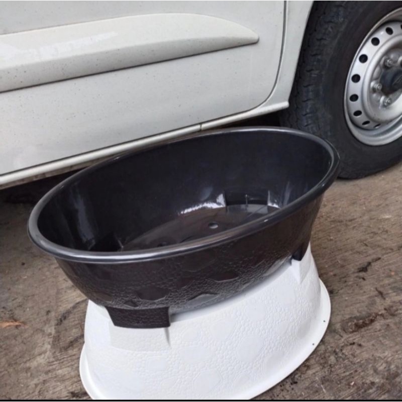 RB pot bonsai oval 10 putih, panjang 50 cm, pot bonsai besar