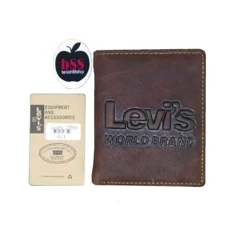 DOMPET KULIT PRIA COWO LIPAT IMPORT LEVIS 811 MOTIF / DOMPETKULIT ASLI PRIA LIPAT BERDIRI