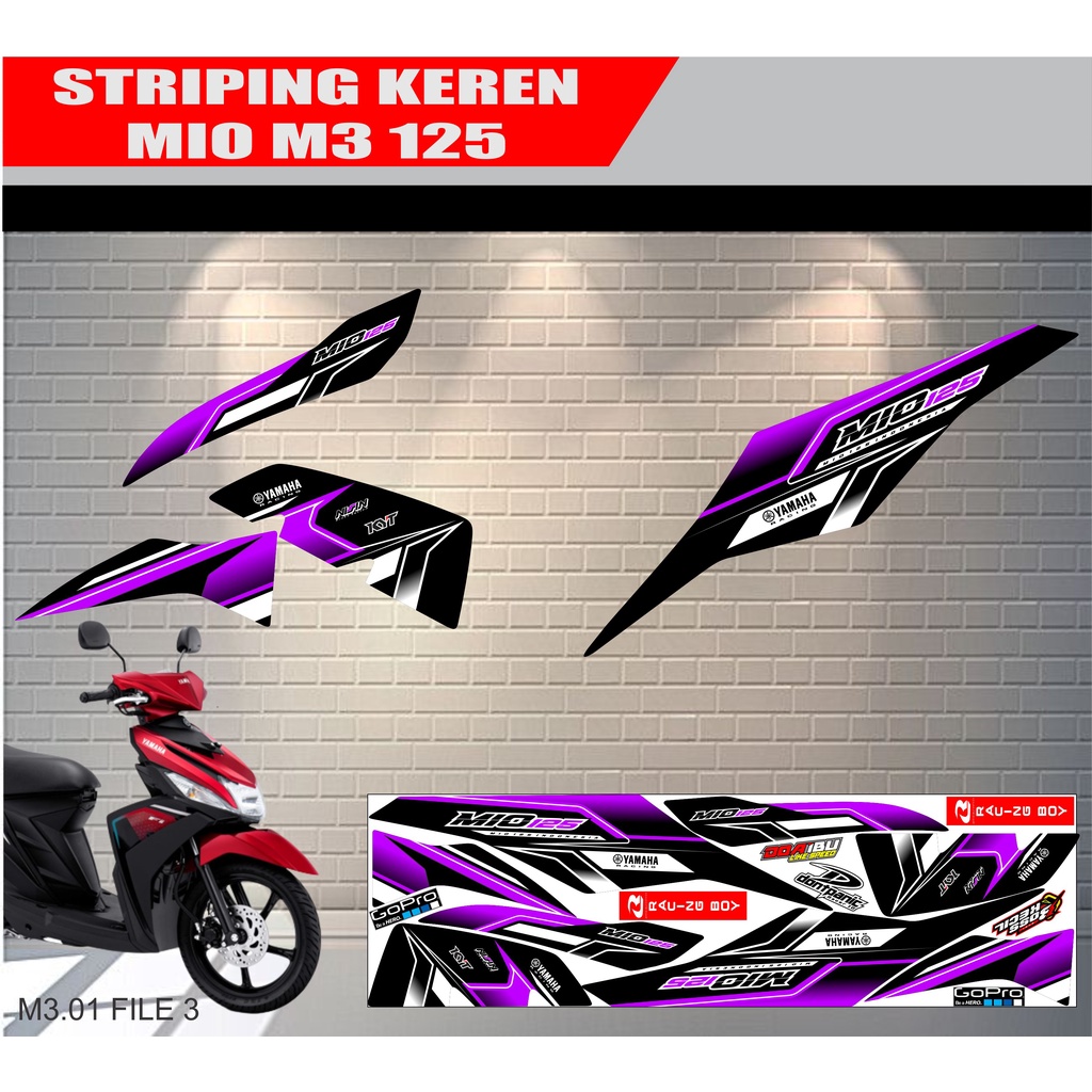 striping stiker yamaha mio m3 125