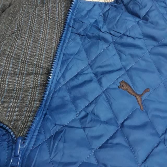jaket puma reversible blue