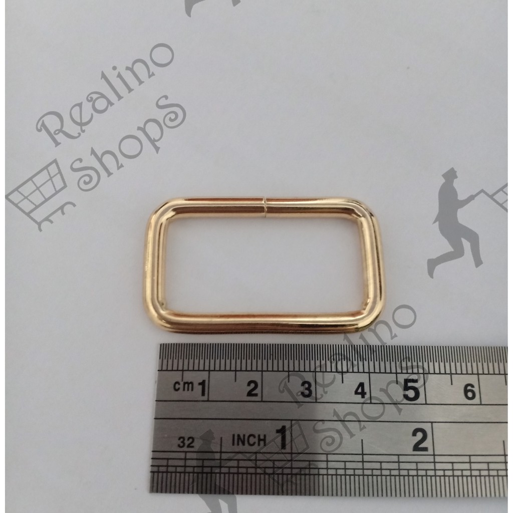 RING KOTAK / SEGI EMPAT - 4CM EMAS MUDA (KUALITAS TEBAL)