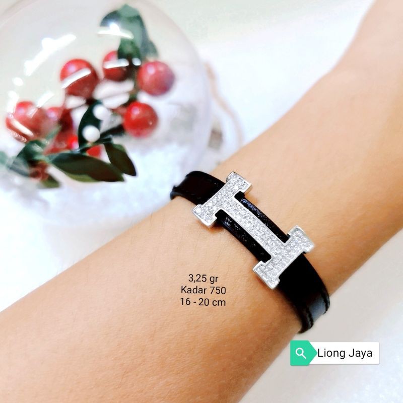 Gelang Tali Kadar 750 emas putih